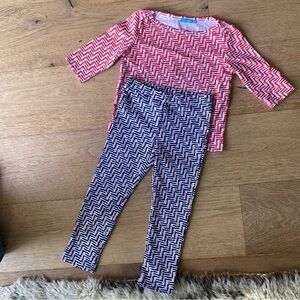 J. McLaughlin Kids Zigzag matching Set outfit  - Red and Blue sz 4